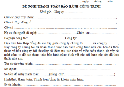 Thanh toán tiền bảo hành công trình xây dựng như thế nào?